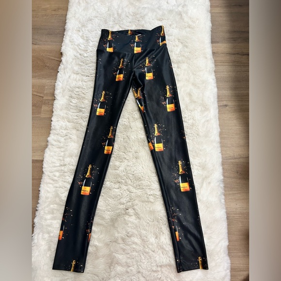 Goldsheep Sparkle Champagne Print New Years Leggings - Picture 5 of 8